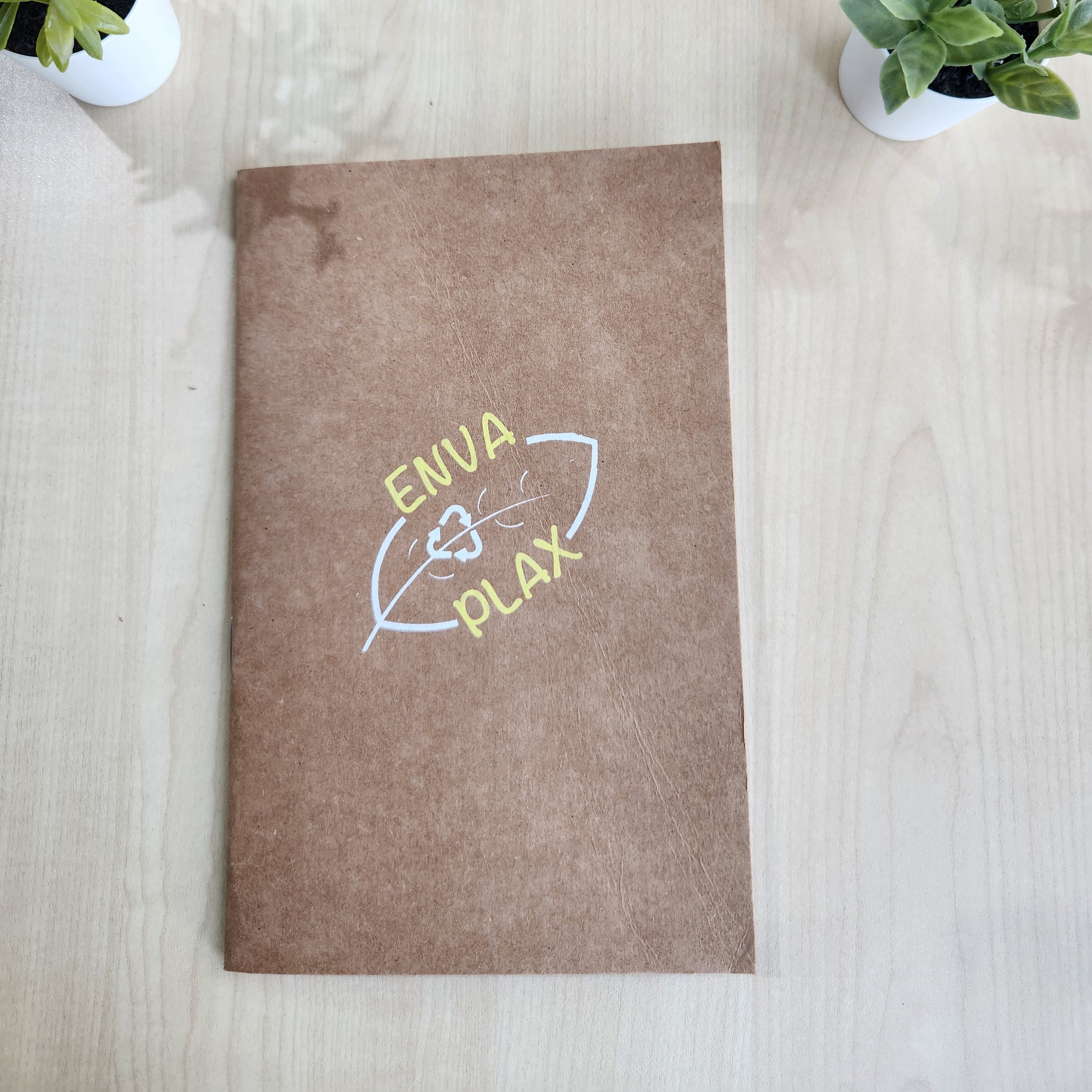 Minimalist setup with brown recycled paper