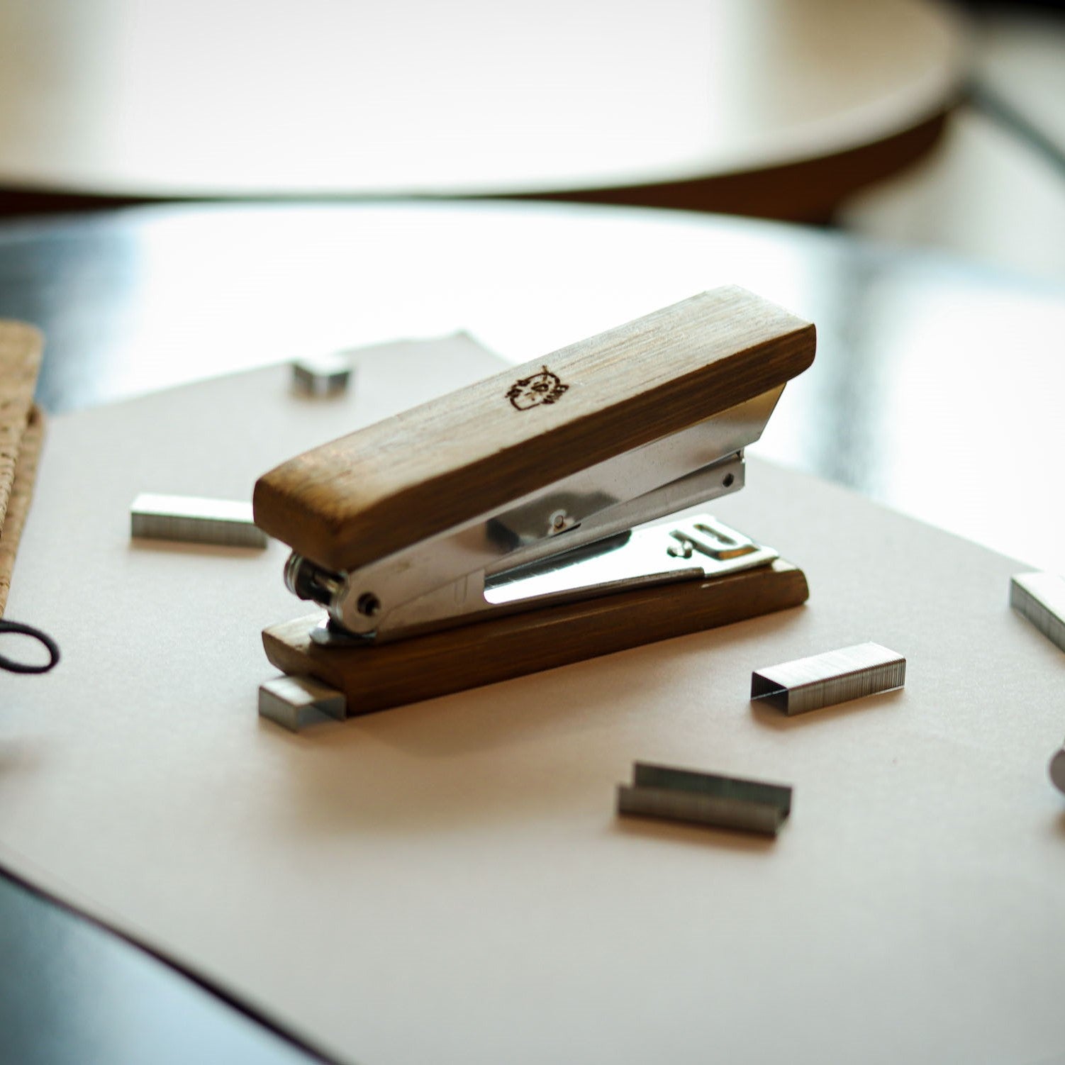Eco-friendly bamboo stapler crafted from sustainable bamboo