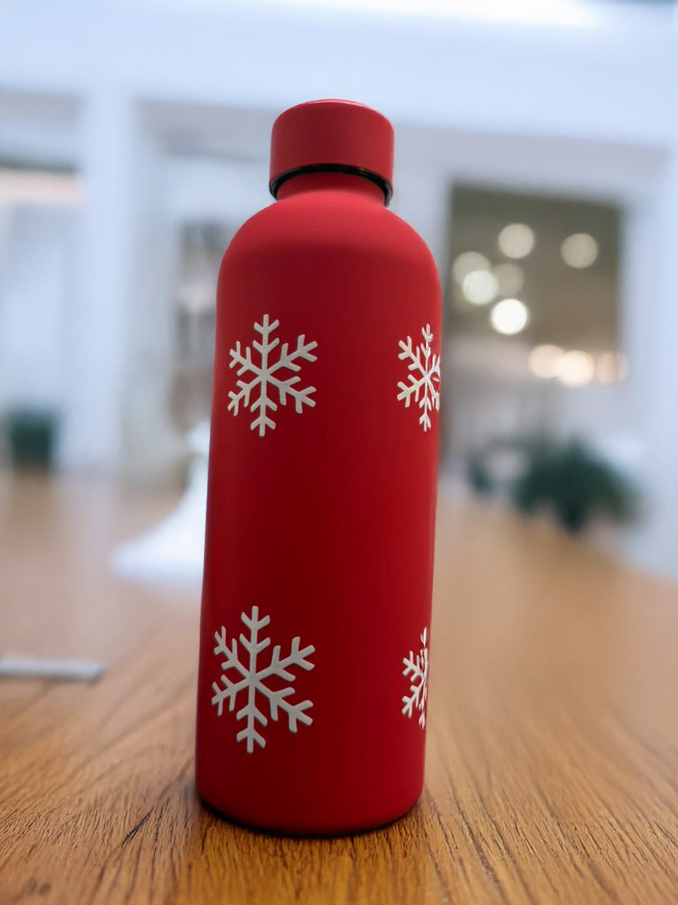 Snowflakes Red Sipper