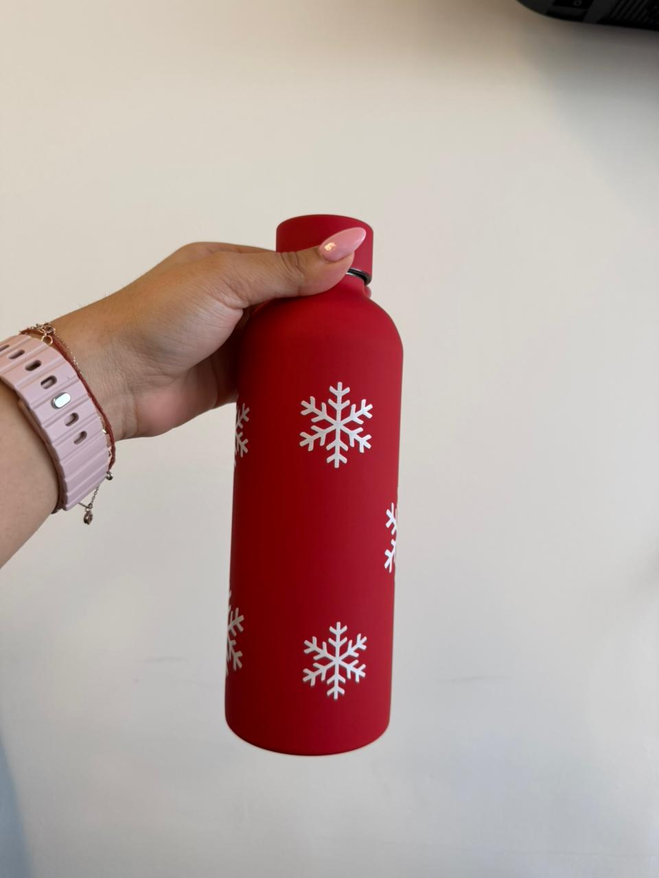 Snowflakes Red Sipper