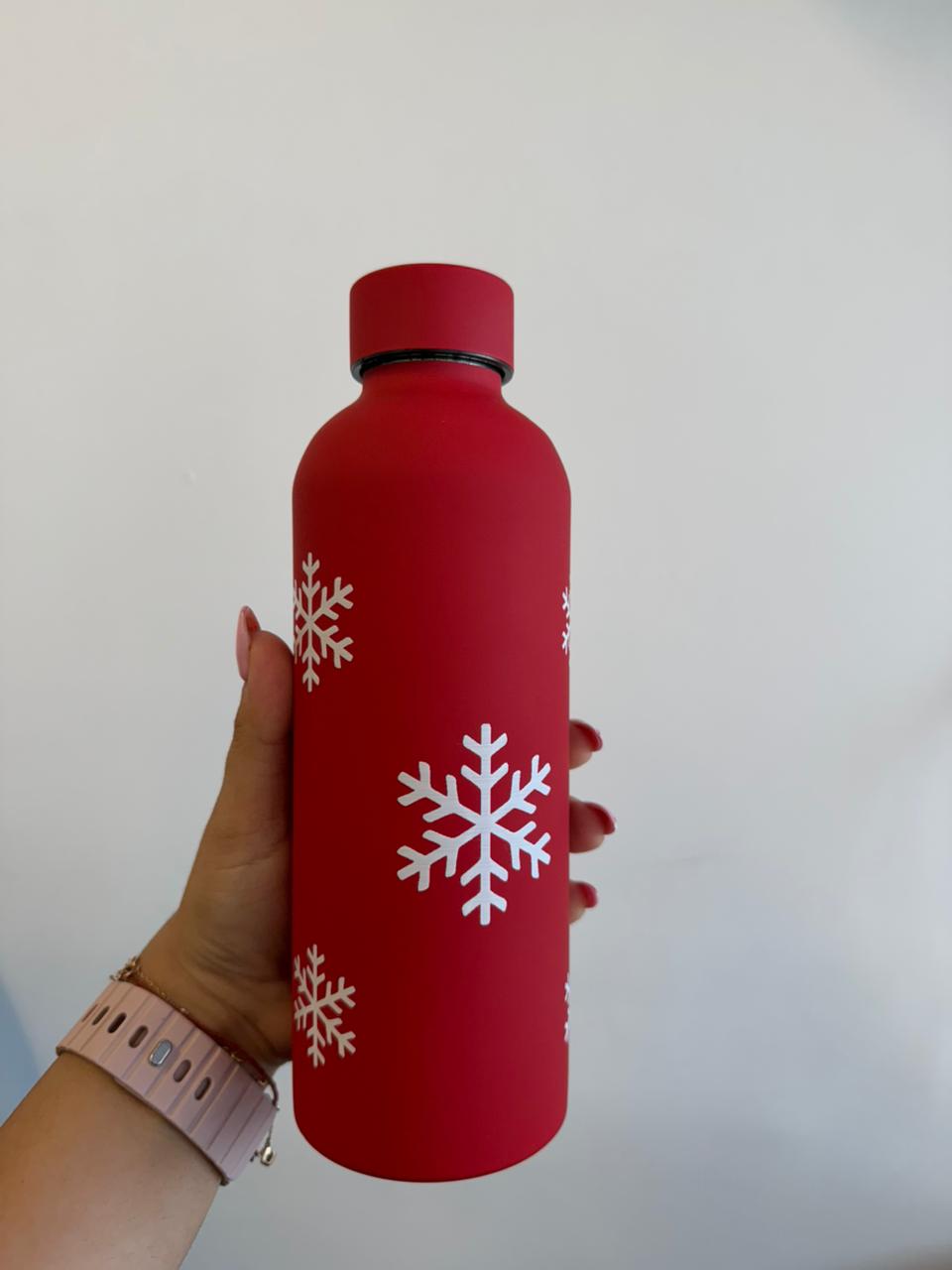 Snowflakes Red Sipper