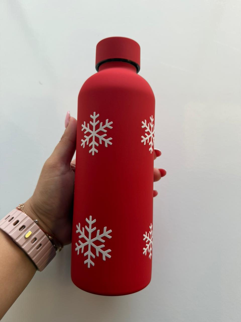Snowflakes Red Sipper