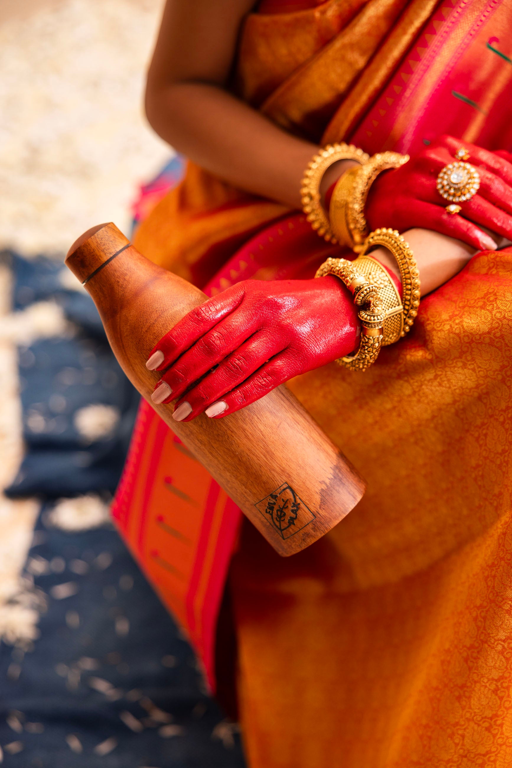 Wooden Copper Bottle