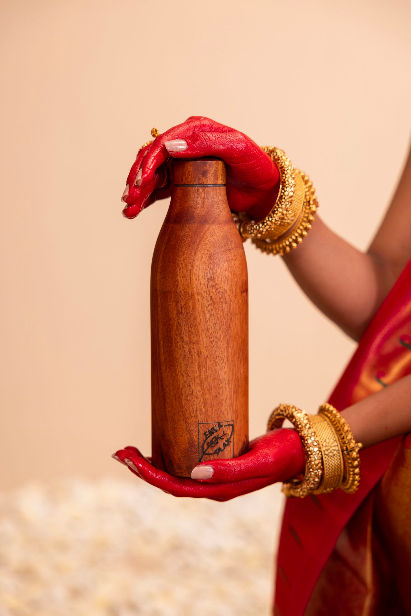 Wooden Copper Bottle