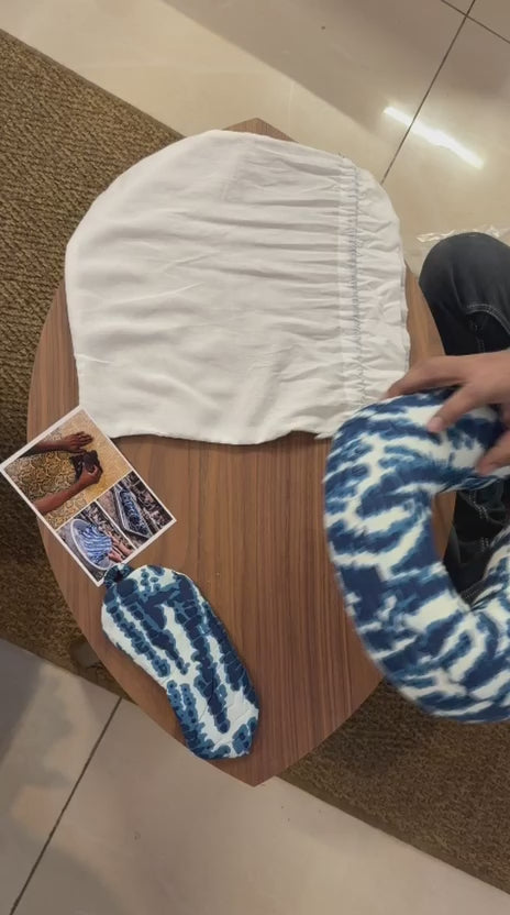 Shibori Print Travel Pillow and Eye Mask