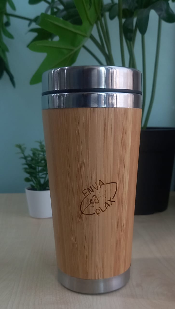 Bamboo Steel Coffee Tumbler