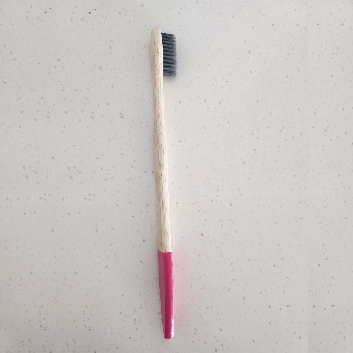 Biodegradable bamboo toothbrush with stylish dipped handle design